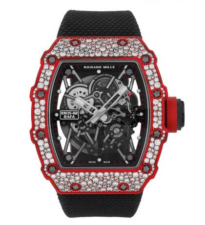 Richard Mille RM35-02 Red Quartz-TPT Diamonds Replica Watch